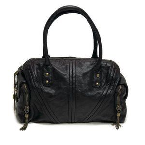 Botkier Dark Brown Leather Satchel Handbag Tassels